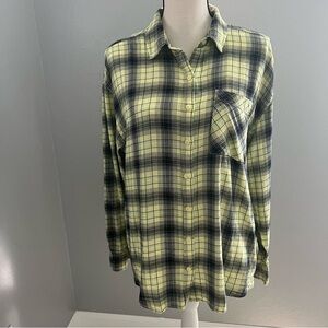 Abound Lime Green and Blue Button Down Shirt Relaxed Fit